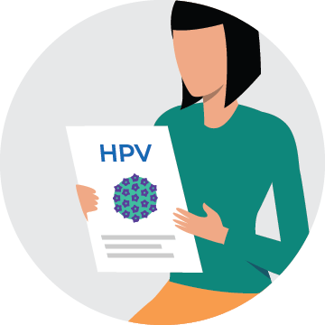 person reading HPV information