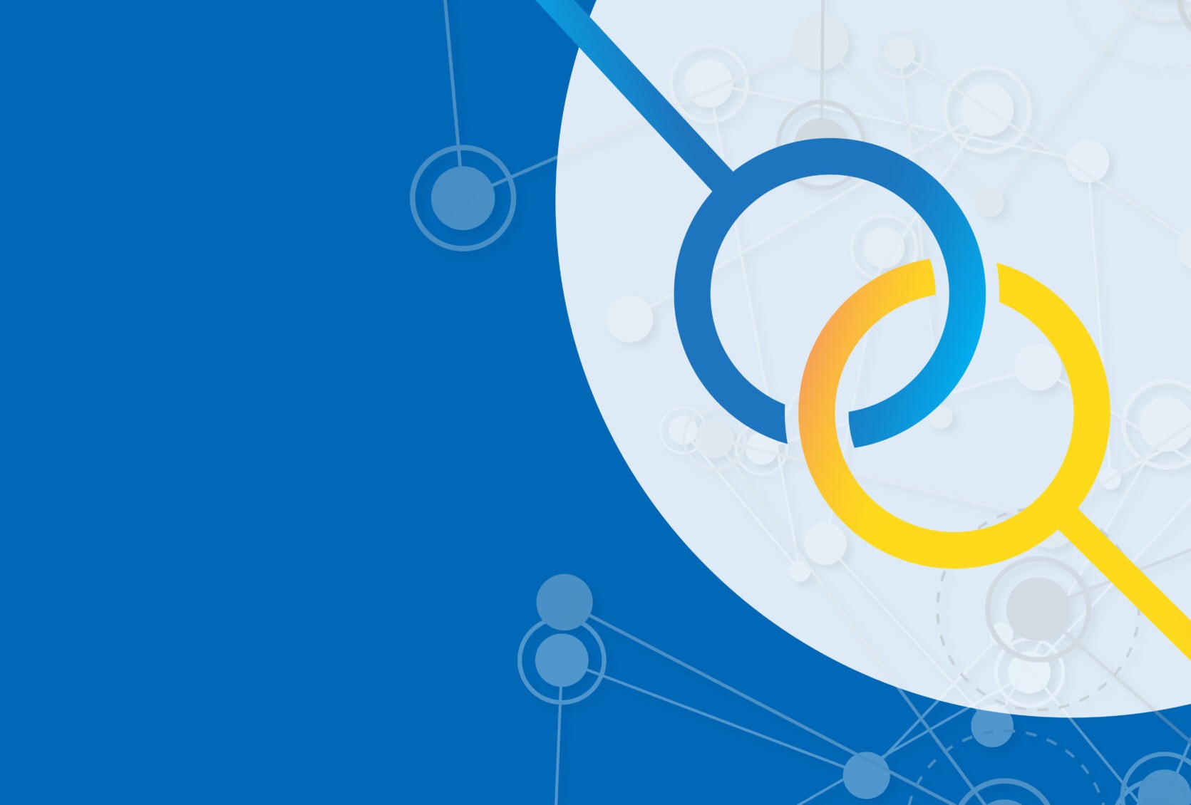 Cancer data strategy logo of blue and yellow linked circles.