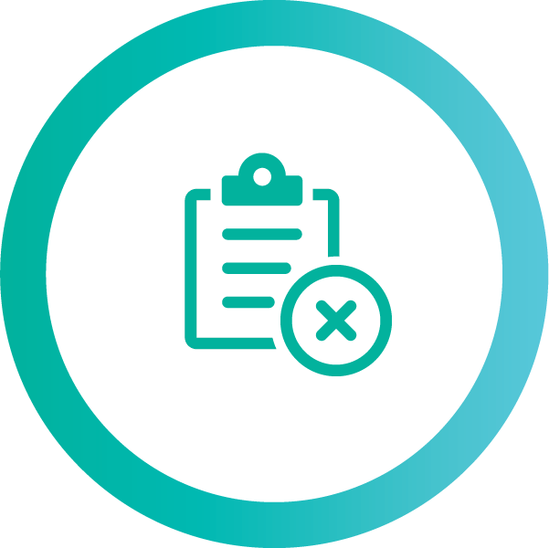 Icon to represent improve follow-up of screening results. Visual of a clip board